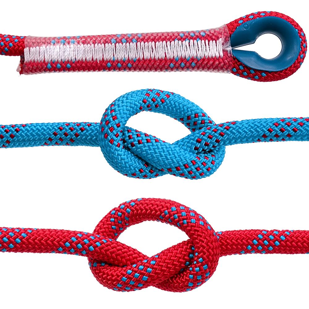 20m Outdoor Climbing Rope 48 Strands With Carabiner And Sewing Buckle 10mm Downhill Rope Aerial Work Climbing Rope Anti-Fall Ins