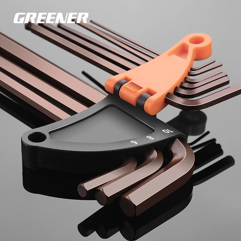 Greener – clé Allen métrique, taille L, pour l'entretien de la maison, ensemble d'outils à extrémité plate Torx Allen, 9 pièces