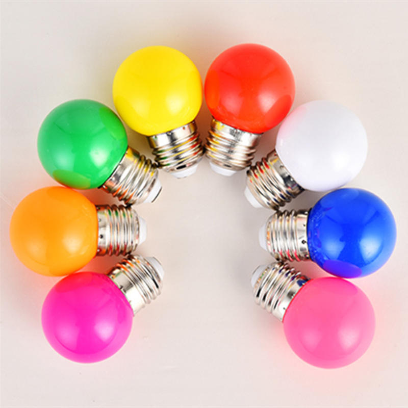 Farvet led-pære  e27 220v g45 3w 6 farver rgb-lampe led-lampe dekoration julelamper husholdningspære