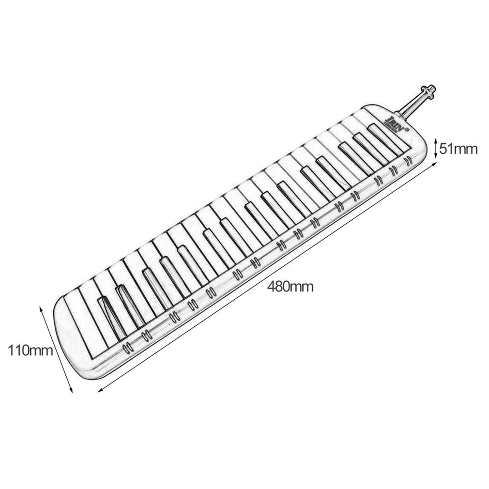 IRIN 37 Klavier Stil Schlüssel Melodica freundlicher Studenten Musical Instrument Mund Orgel Tragbare Mundharmonika Pianica w/Trage Tasche