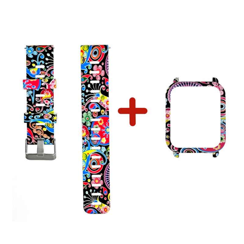 1Set Weiche Silikon Armband Handgelenk Strap Harte PC Schutzhülle Shell Haut Protector für Xiaomi Huami Amazfit Bip Bit jugend Sma: NO.10