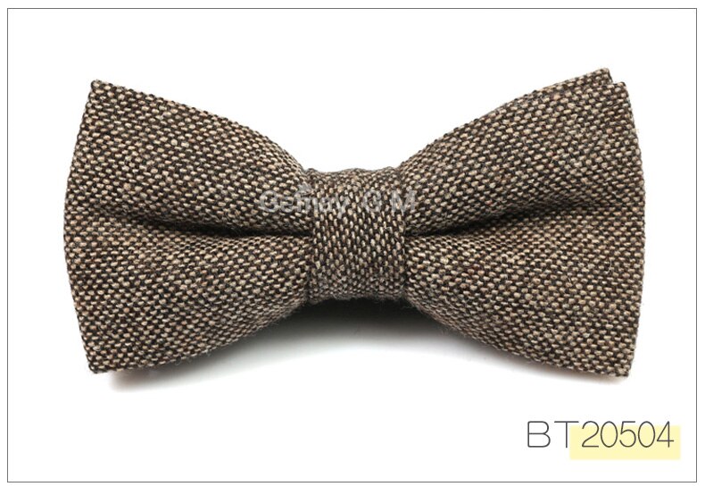 Vlnené motýliky pre mužov ležérne vlnené motýliky pre ženícha jednofarebné nastaviteľné zimné motýliky na svadbu: Bt20504