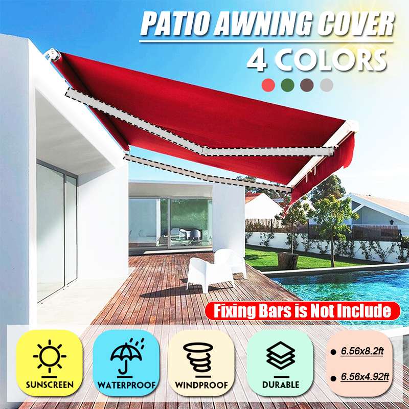 2M Waterproof Top Cover Canopy Replacement for Garden Patio Courtyard Outdoor Canopy Awning Sun Shade Shelter Fabric Cover Frill