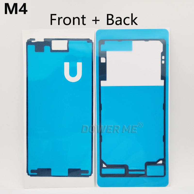 Dower meg front lcd-skjerm + bakdeksel vanntett teip-klistremerke til sony xperia  m4 aqua  e2303 e2333 e2353: Fult sett