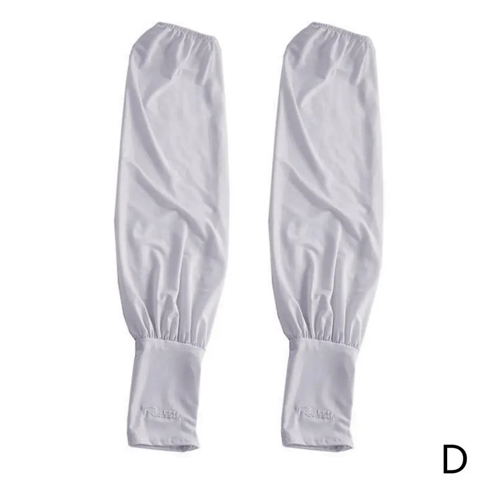 Summer Loose Sunscreen Driving Ice Silk Sleeve Female Long Length UV Protection Arm Arm Glove Sleeves Super Soft Breathable: WHITE