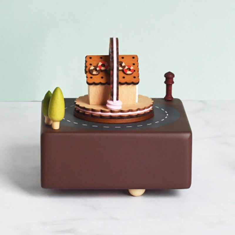 Little Pig Cute Cartoon Wooden Music Box Children's Model Room Decoration Music Box