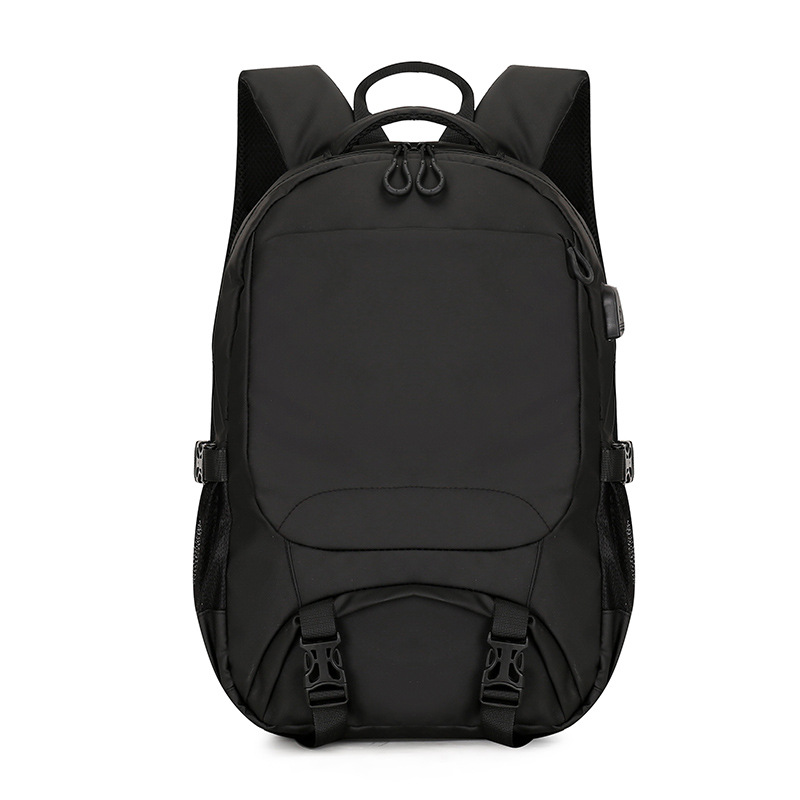 Large Capacity Men Backpack Gray USB Outdoor Casual University Student High School Bag for Teenage Boys: black