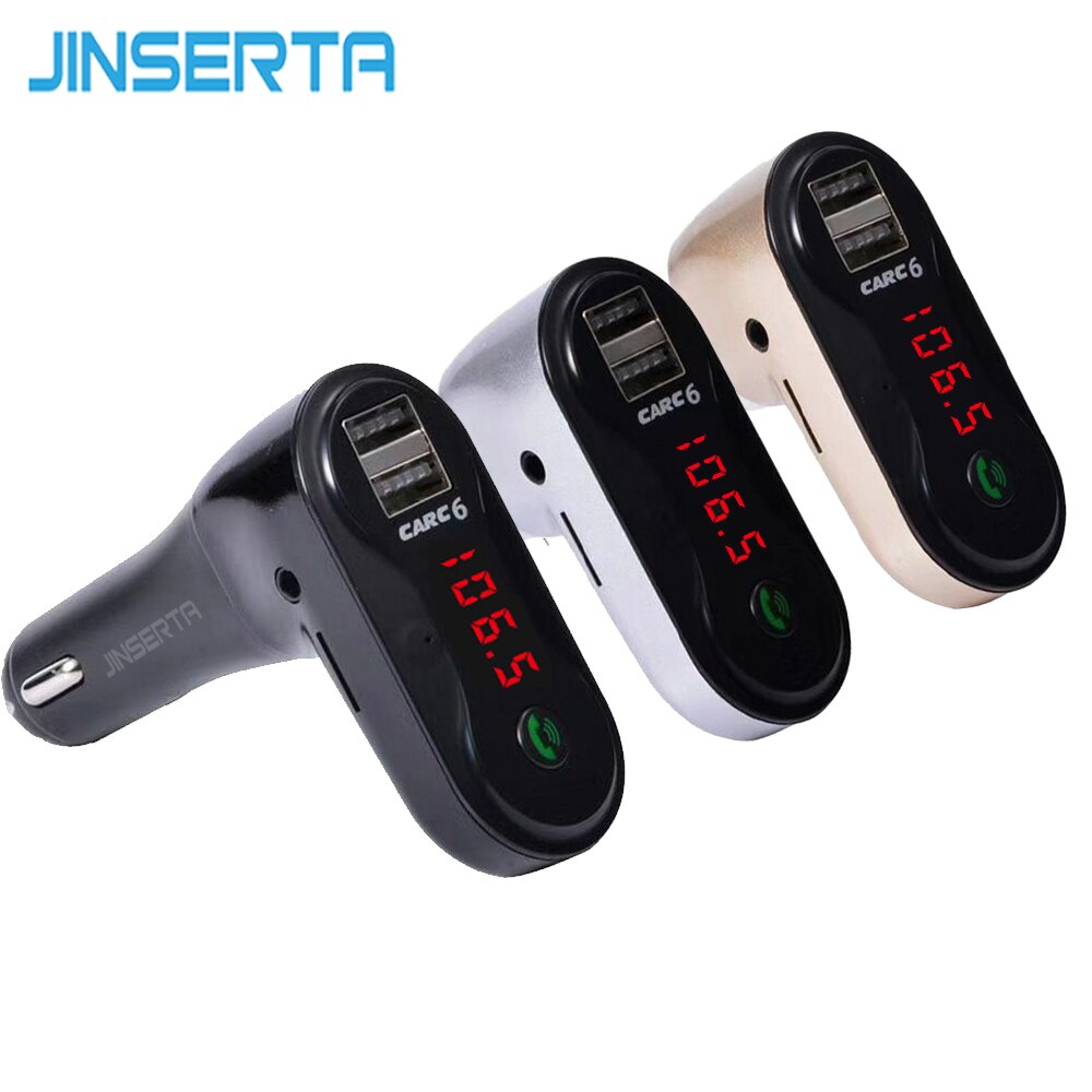 JINSERTA Handsfree Draadloze Bluetooth FM Transmitter Car Kit MP3 Speler TF SD USB LCD Auto Accessoires