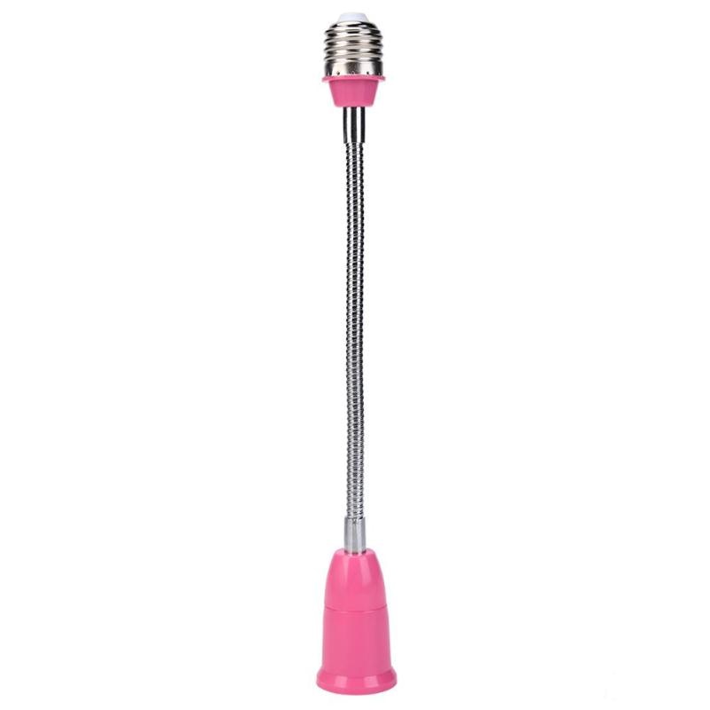 Flexible E27 Light Lamp Bulb Adapter Extend Extension Converter Wall Base Holder Universal Extension Lamp Adapter Socket: Pink