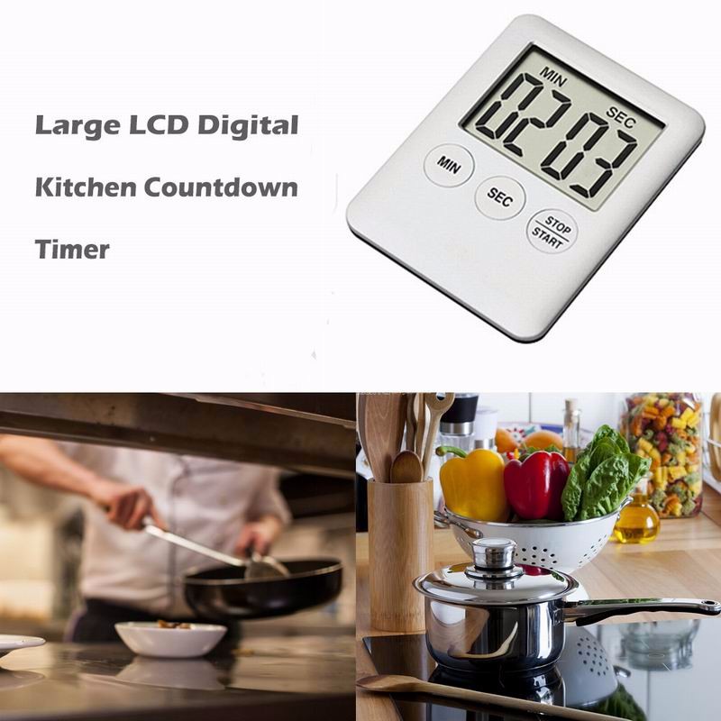9 Colors 24 Hours LCD Timer Square Home Cooking Supplies Countdown Practical Digital With loud Alarm Clock Kitchen Time Tools