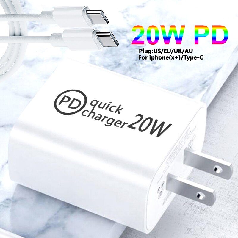 Snelle Lading Pd Charger 20W Usb Type C Pd Snelle Lading Eu Voor Iphone 13 12 11 Xs pro Max X 12Mini Xiaomi 12 Pro Huawei