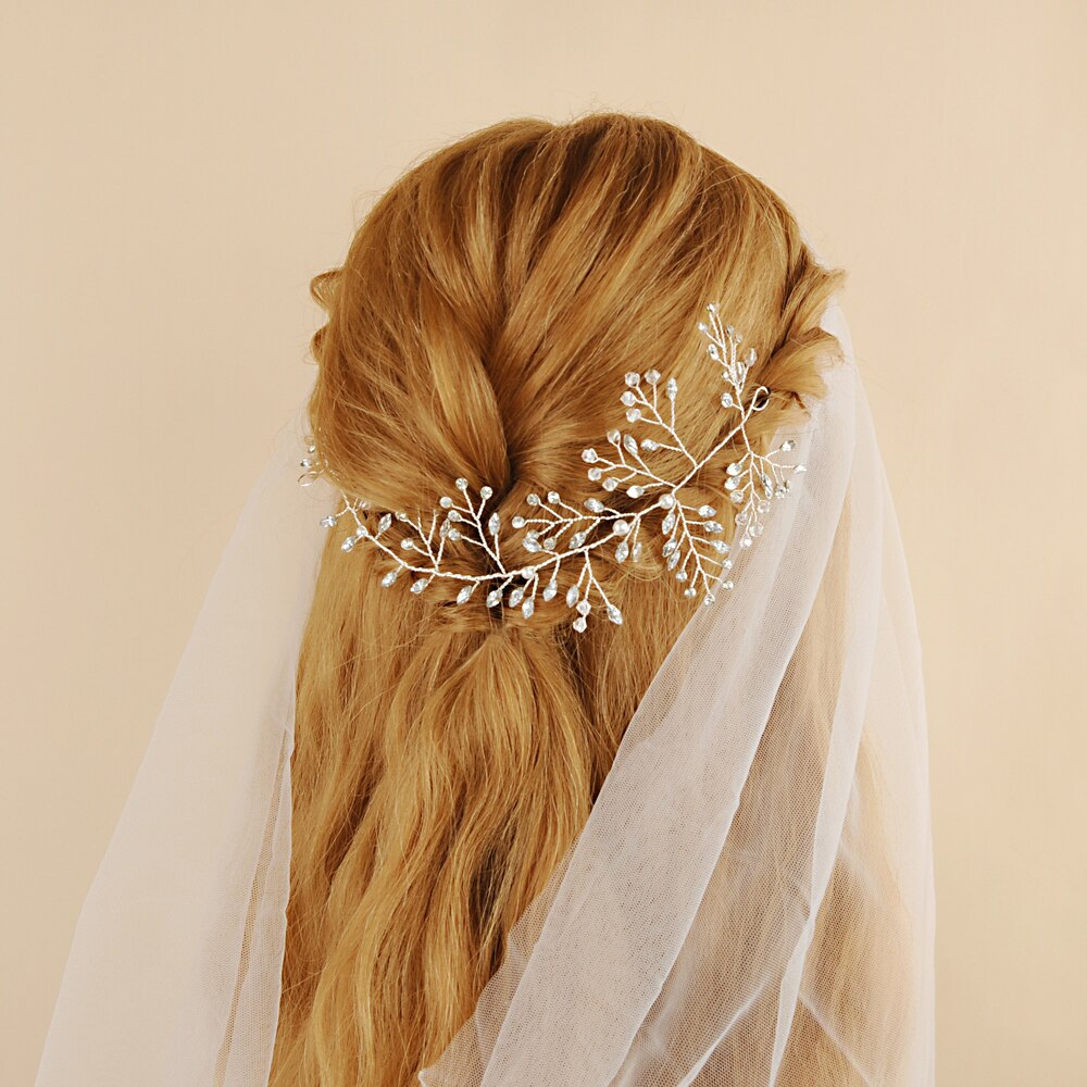 Wedding Bridal Hair Accessories Crystal Flowers Imitation Pearl Hair Comb Pin for Women Girl SCHP21S