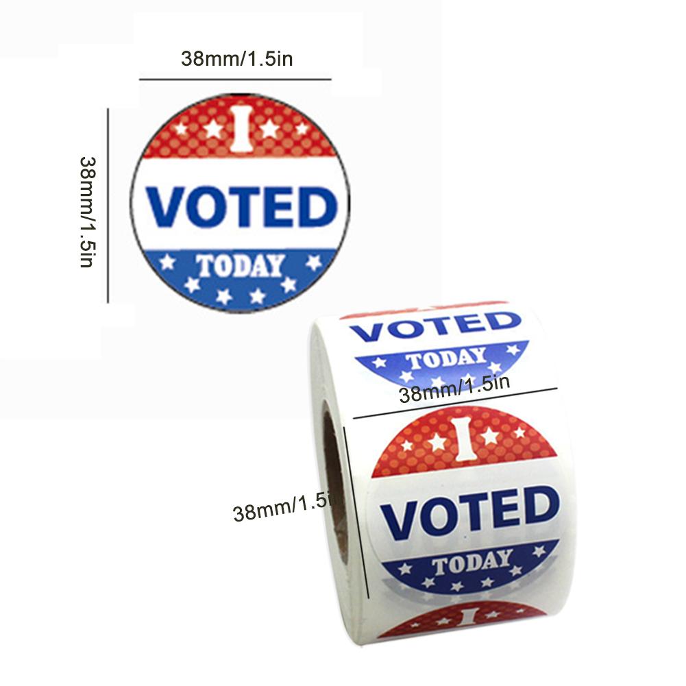 500pcs/roll I Voted Today Stickers 1.5 Inch Round Stickers 500 Labels Per Roll Professionally Printed For President Election