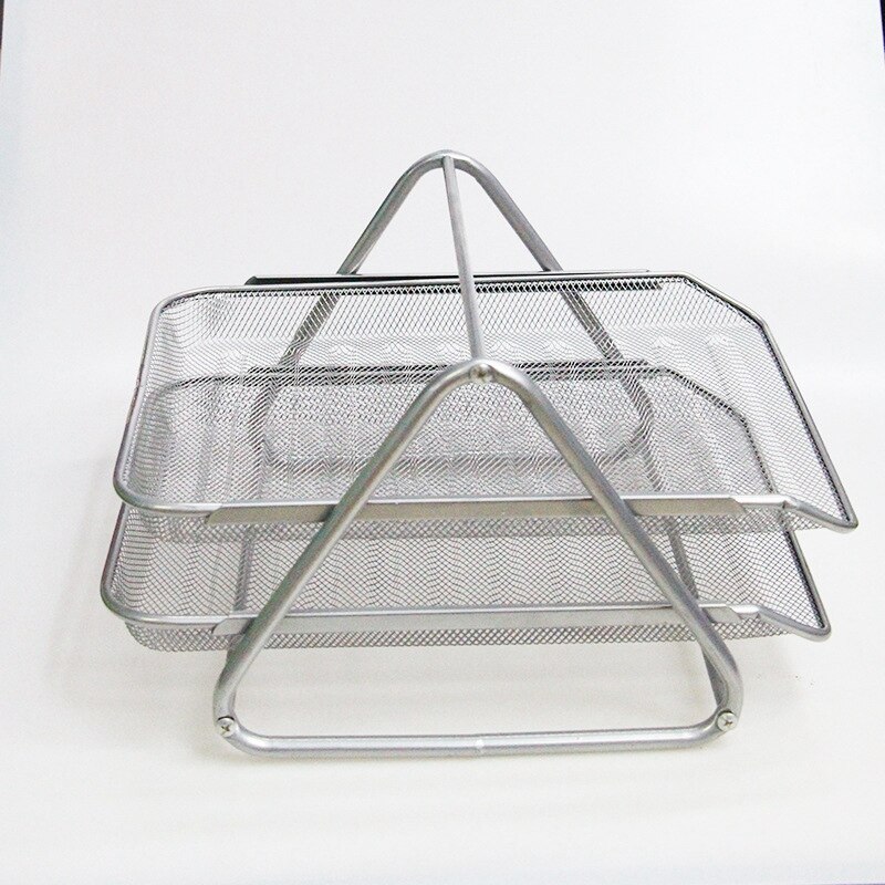 Office Filing Trays Holder A4 Document Letter Paper Wire Mesh Storage 2 Tiers