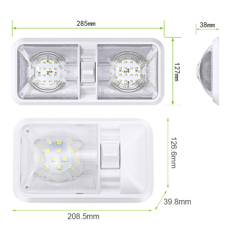 LED Loftlampe til RV - 12V - Naturlig Hvid Indendørs Belysning til Bil/Trailer/Camper/Boat
