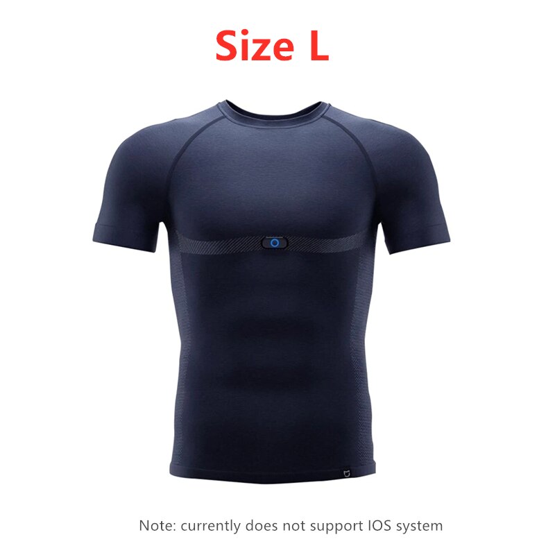 Xiaomi mijia sport t-shirt smart adi ecg chip overvågning puls træthed dybde analyse vaskbar behagelig: Størrelse l