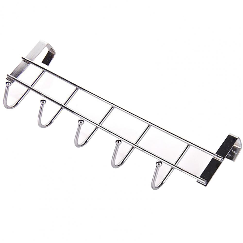 Kitchen Storage Rack Anti-slip Sturdy Stainless Steel Cupboard Hanging Hook for Room Door
