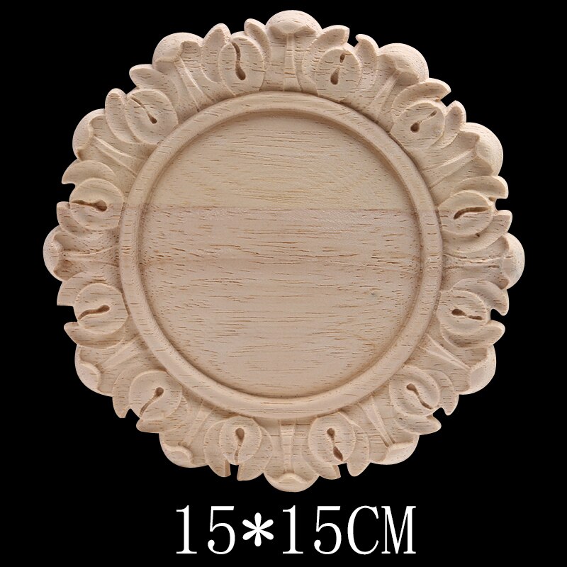 Solid Wood Decal Wood Carving European Round Patch Wood Carving Furniture Decoration Cabinet Door Cabinet Bed Flowers Wood Decal: B139-5