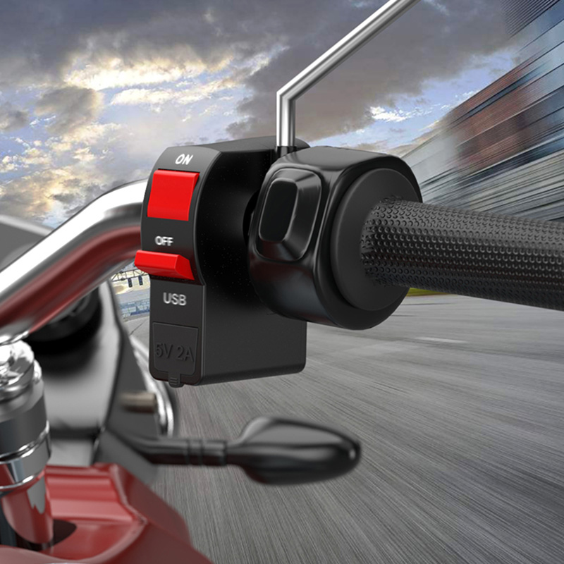 Motorbike USB Charging Switch Waterproof 12V Quick Charger for Mobile Phone Motorbike Supplies C44