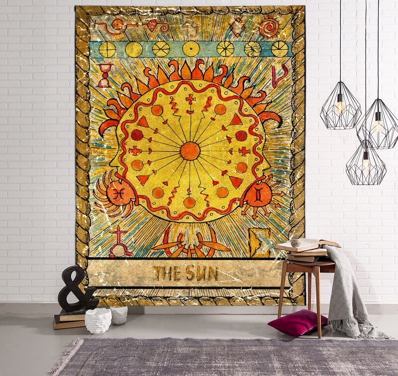 magiczny tarota księżyc słońce gobelin ściana wiszące narzuta na duże gobeliny: G
