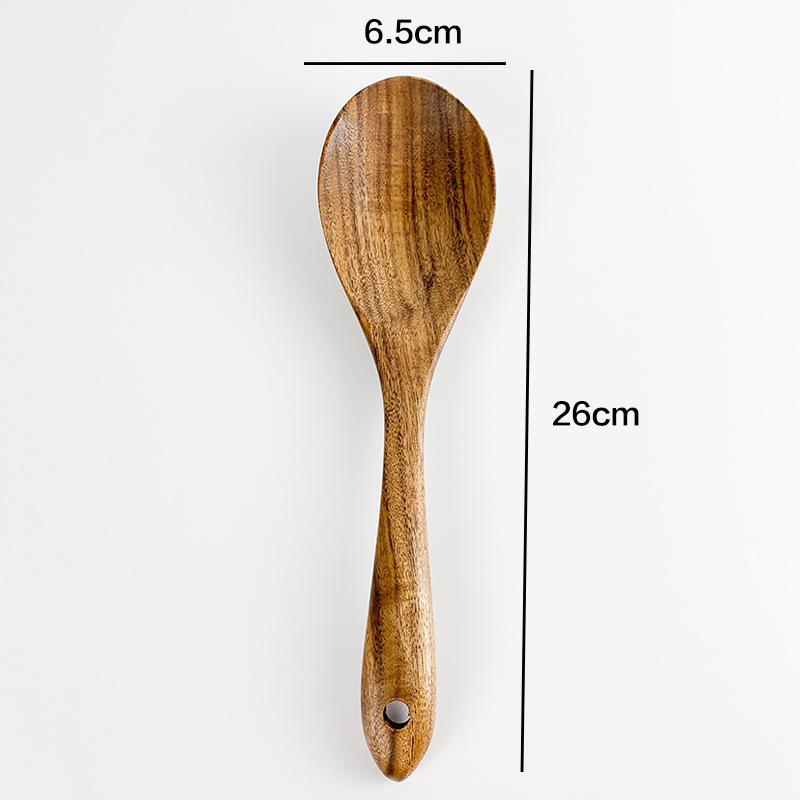 Thailandia Teak Legno naturale Stoviglie Cucchiaio Mestolo Turner Lungo Colino per riso Zuppa Skimmer Cucchiai da cucina Scoop Set di utensili da cucina: Oro