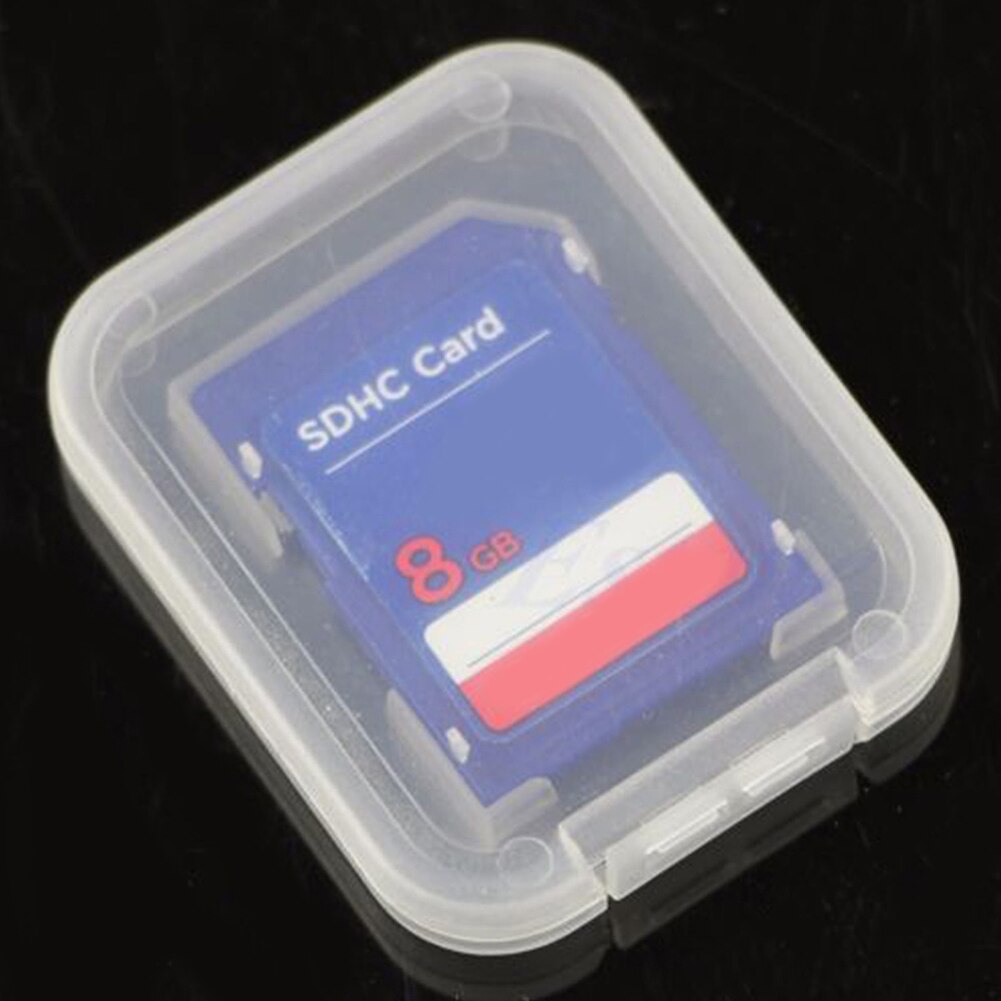 10Pcs Portable Lightweight Clear Standard SD SDHC Memory Card Anti-lost Case Storage Holder Box