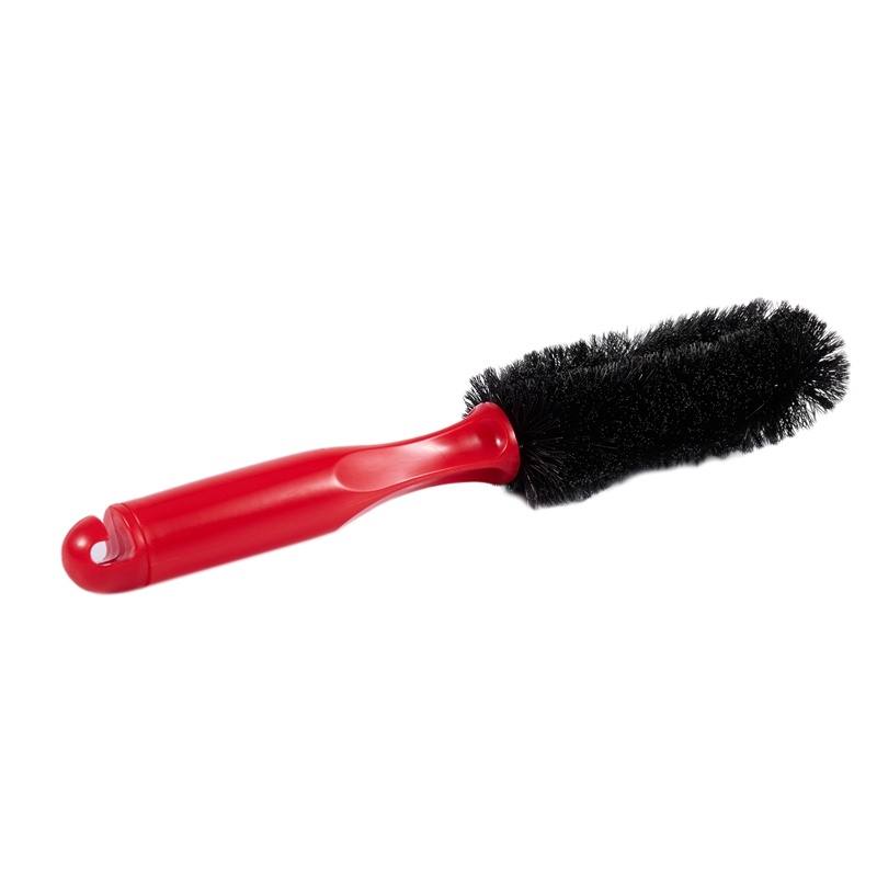 Limpiador de cepillo de radios de rueda de coche de motocicleta multidireccional negro rojo 10,7 pulgadas
