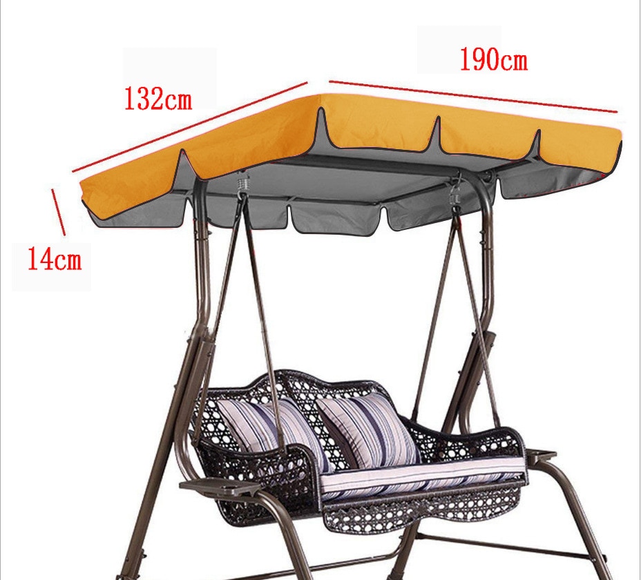 Waterdichte Patio Swing Luifel Cover Uv Zonnescherm Case Vervanging 3-Seater Tuin Swing Luifel Outdoor Stoelen Hangmat Covers Bag: orange / 2-seaters 142x120x18