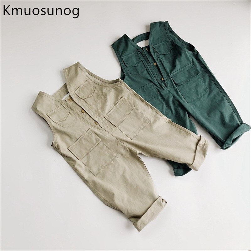Peuter Kids Meisjes Jongens Overalls Koreaanse Mode Mouwloze Single Breasted Rompertjes Jumpsuit Kinderen Clothings HD05