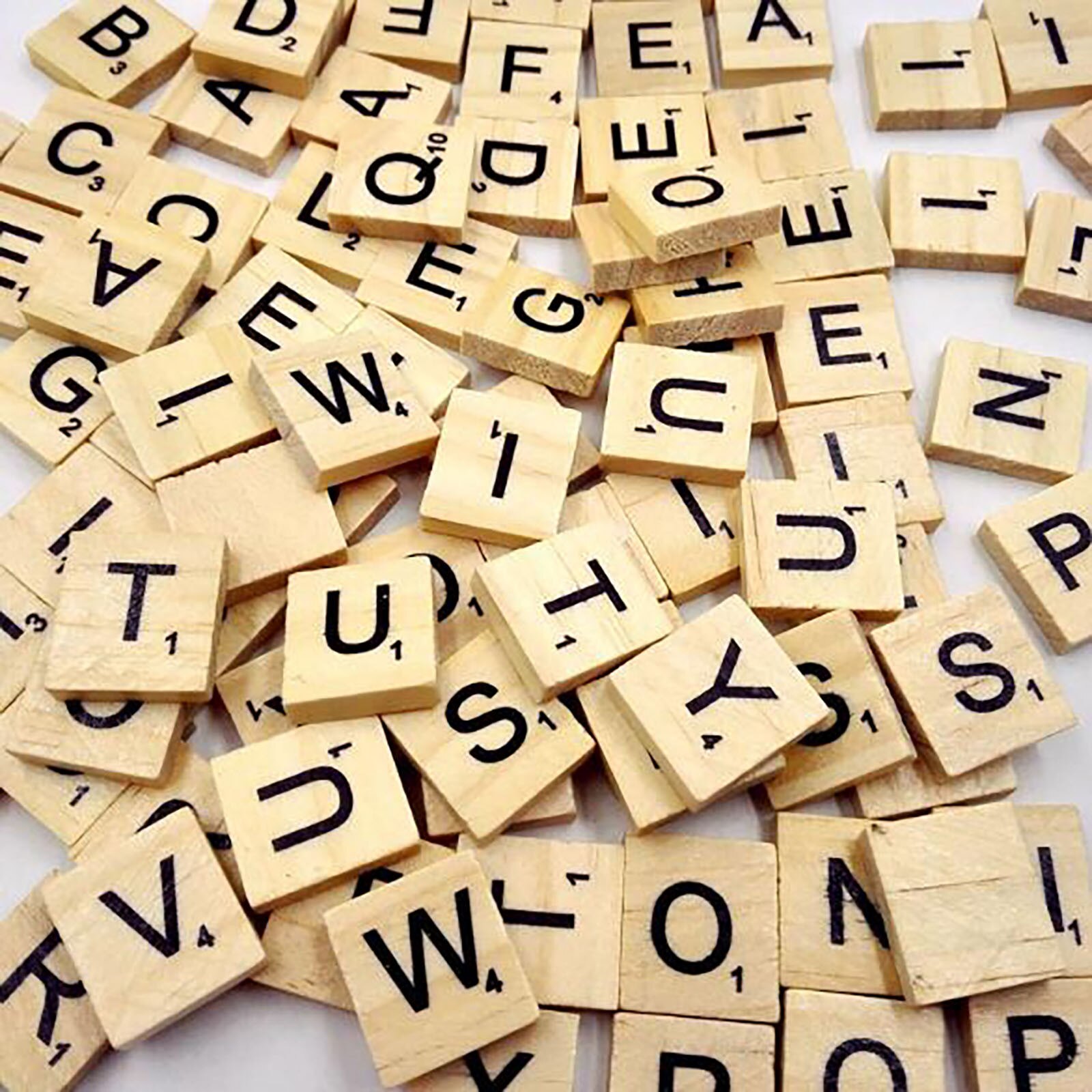 26 Letters English Words Wooden Letters Alphabet Tiles Black Scrabble Letters Wood Crafts Early Educational Toys For Baby