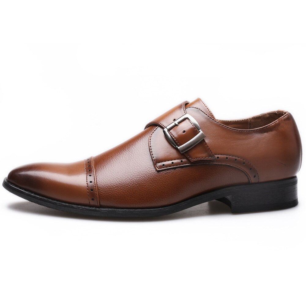 Oxford Uomo Doppia Fibbia In Ecopelle – Scarpe Da Cerimonia Con Punta Brunita, Suola Gomma Antiscivolo, Taglie Standard