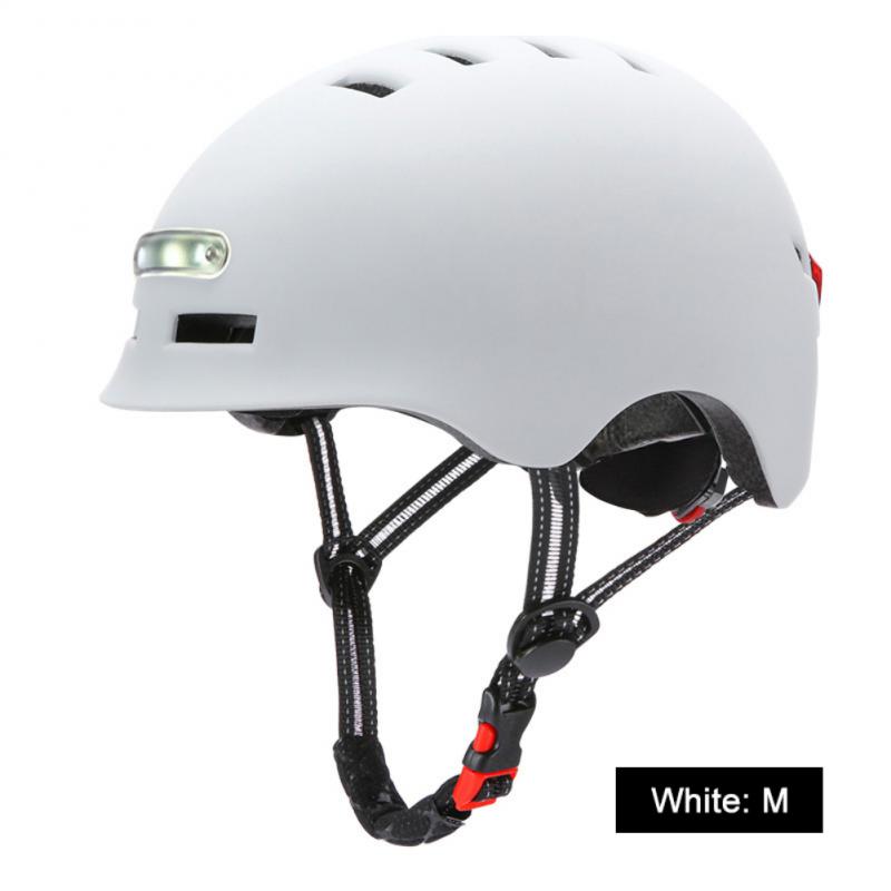 Cycling Smart Tail Light Bike Adult Helmet Electric Bicycle MTB Road Scooter For Sport Urban Lashing Helmet For Men Women: white M