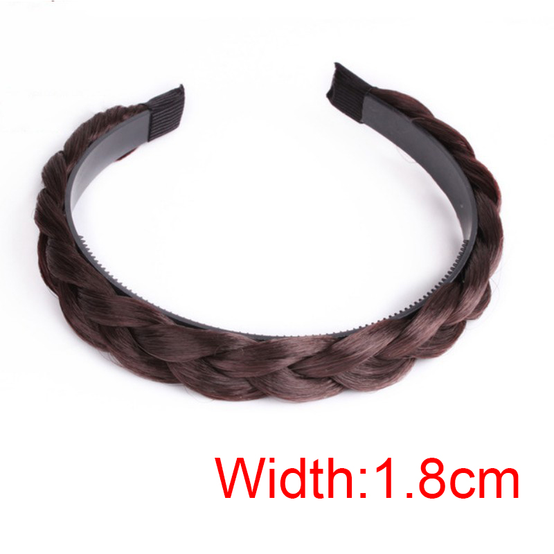Meisjes Haarband Fishbone Gevlochten Pruik Twist Vlecht Haarband Hoofdband Haarspeld Bohemen Antislip Hoofdtooi Bridal Vrouwen Haar Accessoires: Donkergrijs