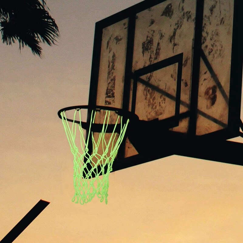 Topglow in the dark basketnät utomhusbasketnät ersättning 12 öglor standardstorlek natt för idrottsskola