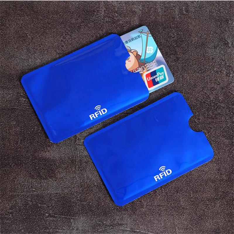 5/10Pcs Rfid Credit Card Protector Anti Diefstal Blokkeren Kaarthouder Bescherming Bankkaart Case Sleeve Skin case Covers: 10 pcs Blue
