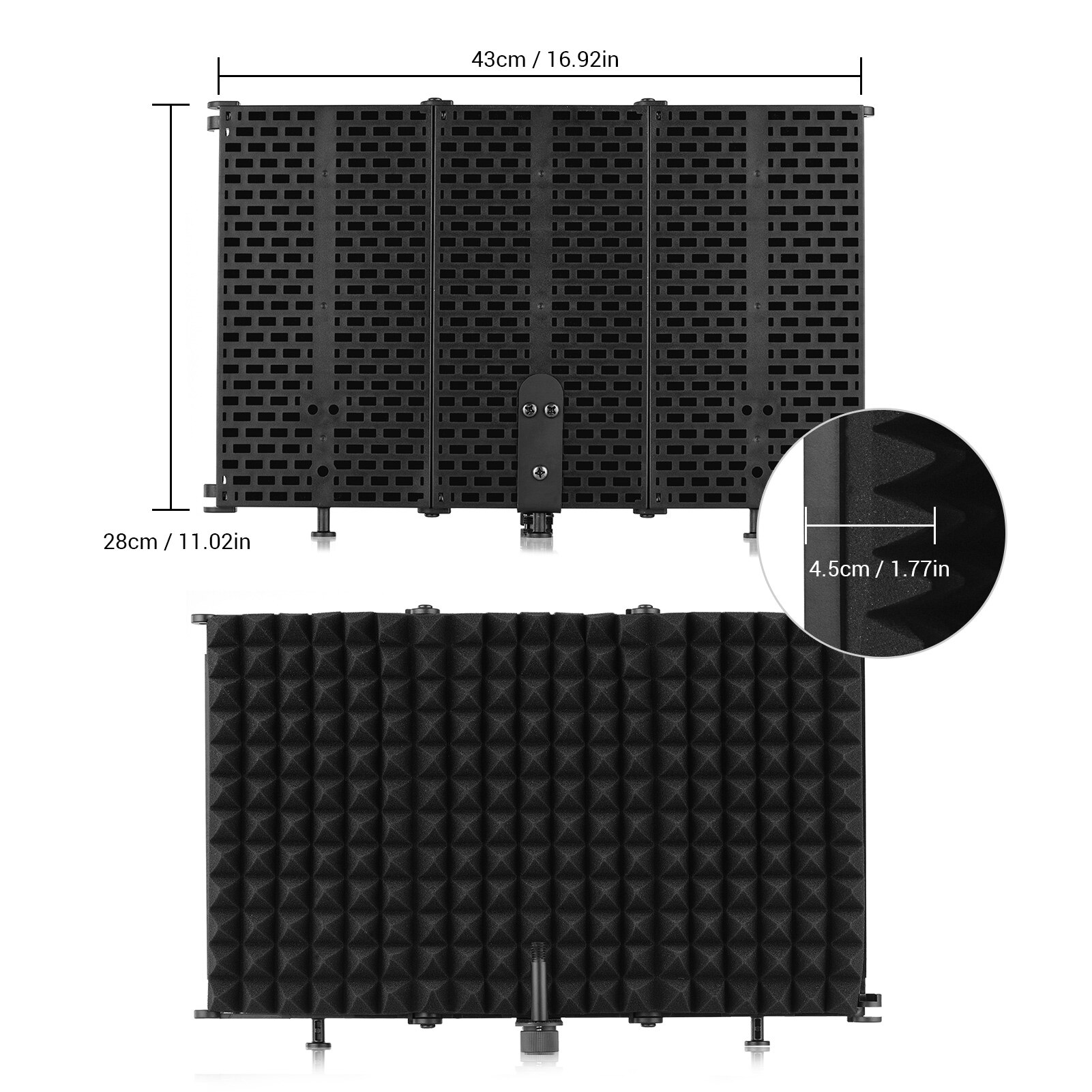 Foldable Adjustable Sound Absorbing Vocal Recording Panel Portable Acoustic Isolation Microphone Wind Screen Shield Sound-proof: 3-Panel   Type3