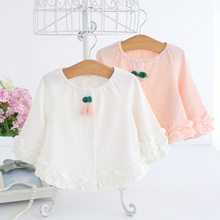 5 stk/parti baby børnetøj forårs børnetøj langærmet blonder pige bluser baby skjorte 0-2t pink hvid