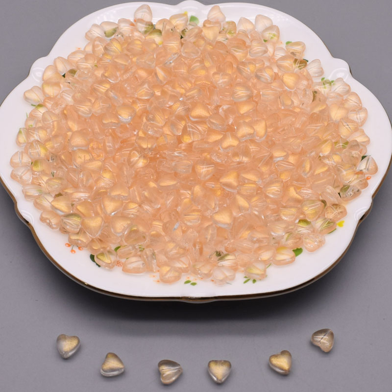 8mm 30/60 kristallen glazen kralen in de vorm van een hartje voor het maken van sieraden, doe-het-zelf kettingen, handgemaakte knutselwerkjes, tsjechische glazen losse tussenkralen: Zilver / Ander