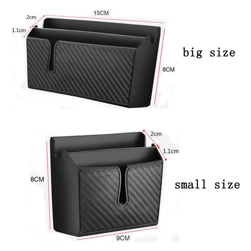 Car Storage Box Carbon Fiber Lines Stowing Tidying Multi-function car Organizer Storage Boxes Bag Container Phone Holder