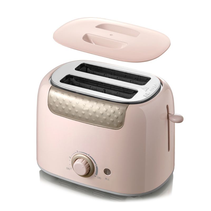 2 skiver rustfrit stål automatisk brødrister hurtig opvarmning brød sandwich maskine: Lyserød