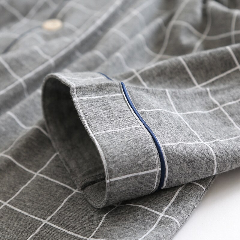 Klassieke Plaid Mannen Pyjama Sets Herfst Katoenen Pyjama Nachtkleding Nachtkleding Voor Mannen Lange Mouw Casual Night Nachtkleding Pijama