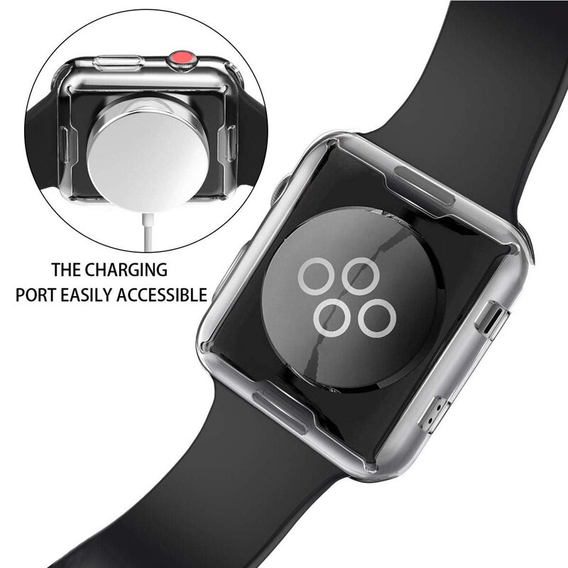 Kotelo apple watch -sarjalle 5/4/3/2/1 näytönsuoja 38mm 40mm 42mm 44mm yleissuojakotelo tpu kirkas ultraohut kansi