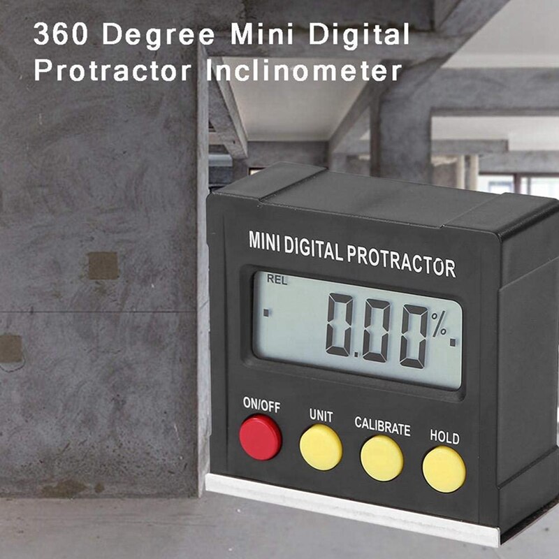 360 Degree Mini Digital Protractor Inclinometer Electronic Level Box netic Base Measuring Tool