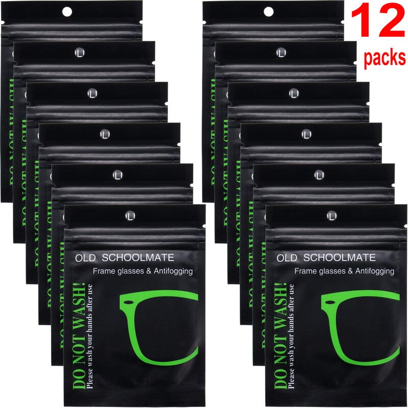 12Pcs Reusable Anti-Fog Wipes Glasses Pre-moistened Antifog Lens Cloth Defogger Eyeglass Wipe Prevent Fogging for Glasses 1-12pc