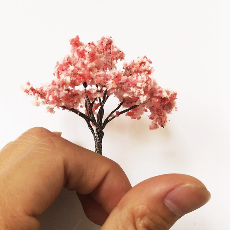 Arbre Sakura fait à la main 65mm, ligne mentale, parc, échelle 1/87 Ho, modèle d&#39;arbres (fleurs), Train de paysage Miniature, aménagement de chemin de fer