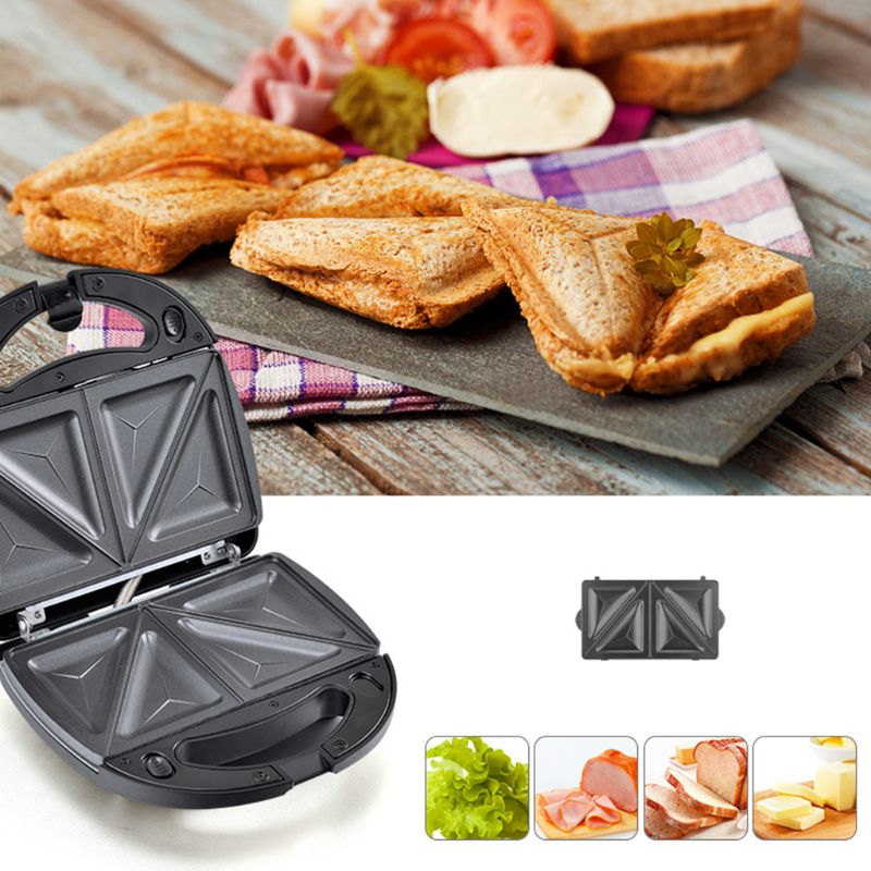3-in-1 Detachable Waffle Maker Sandwich Grill Non-stick Coating LED Indicator