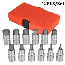 12Pcs 1/2 Inch Dopsleutel Drive Impact Hex Bit Socket Set H5-H22 Inbussleutel Sockets Set Inbussleutel Sockets set Tool