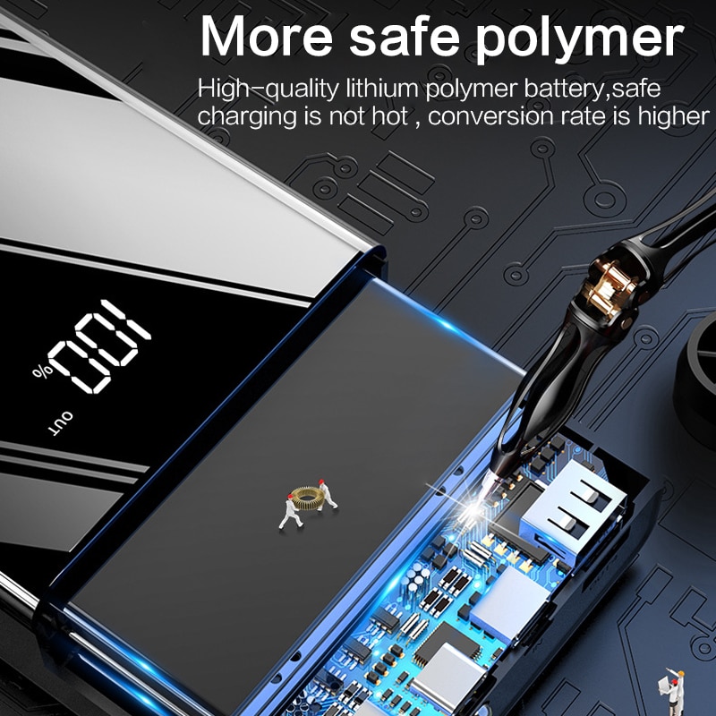 Power Bank 40000mAh 4 USB Type C Fast Charging Quick Charge Powerbank 40000 mAh External Battery For Xiaomi iPhone X 11 8 6S