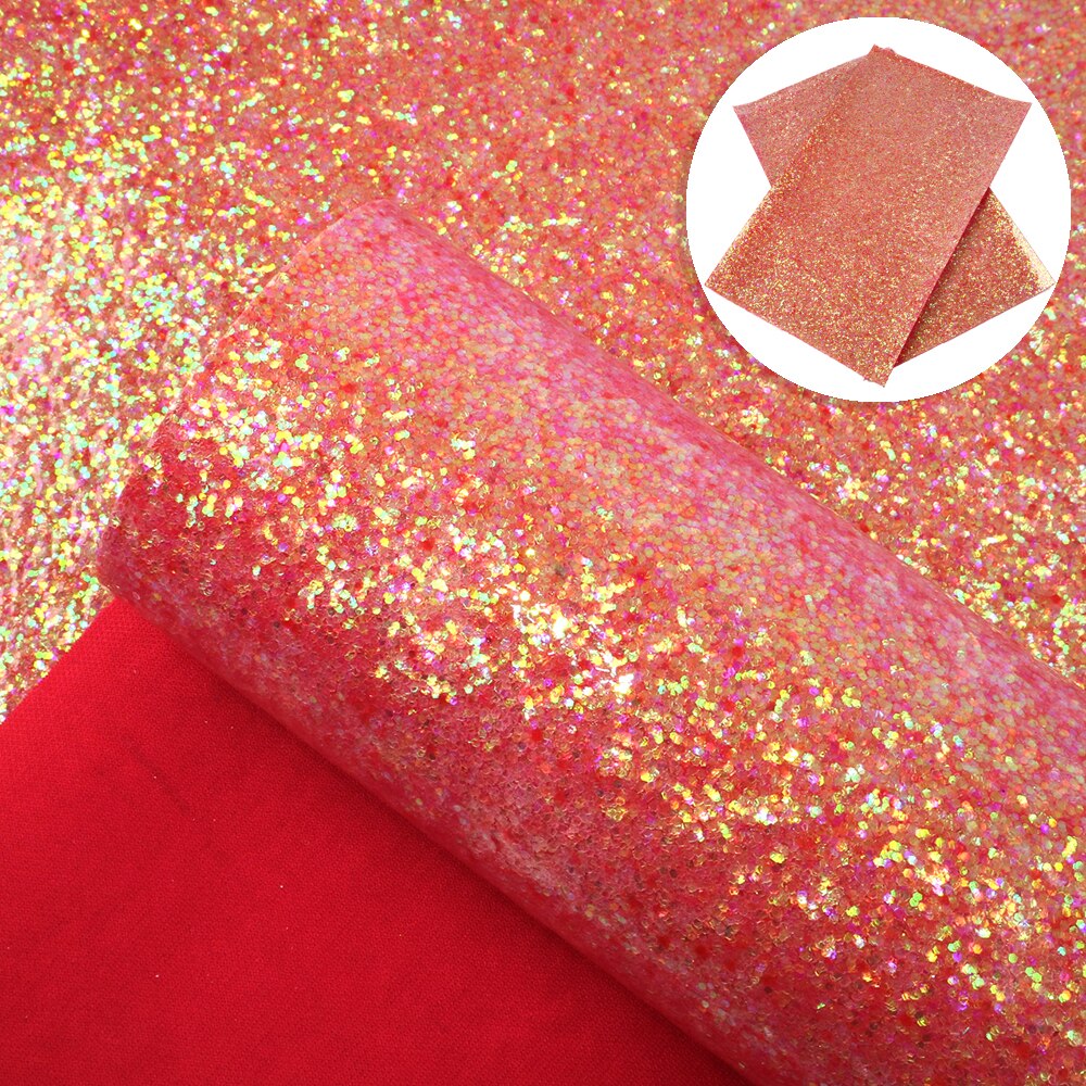 50*140cm Solid Color Chunky Glitter Faux Leather Sheet Vinyl Leatherette Clothing Upholstery DIY Earring Accessories,1Yc12110: 1091060022