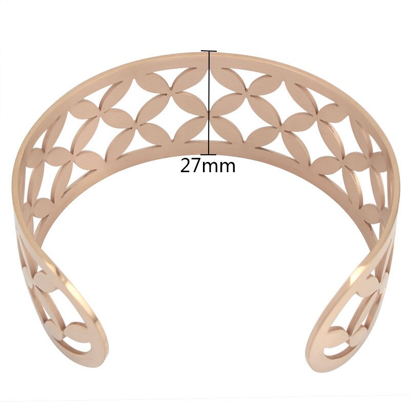 Stainless Steel Bracelet For Female Male Adjustable Hollow Arm Cuff Bangles Gold/Rose Gold/Silver Color Bangles Trendy Jewelry